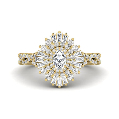 Princess Cluster Prong Set Lab Grown Diamond Engagement Ring