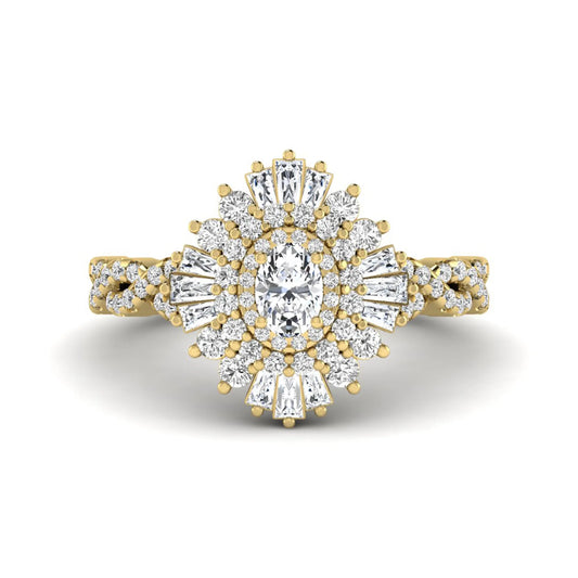 Princess Cluster Prong Set Lab Grown Diamond Engagement Ring