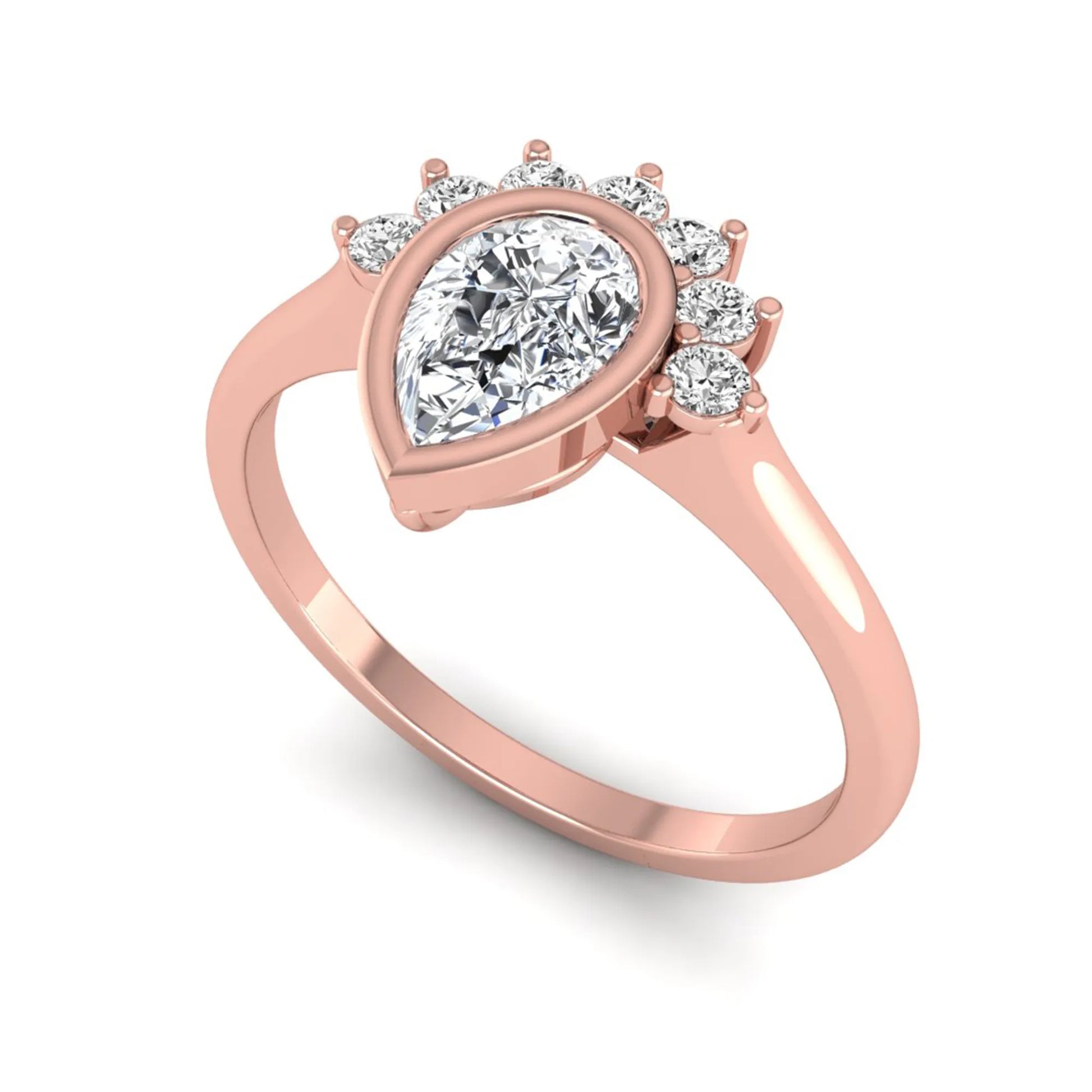 Princess Cluster Prong Set Lab Grown Diamond Engagement Ring