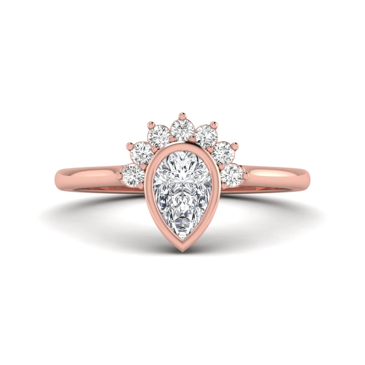 Princess Cluster Prong Set Lab Grown Diamond Engagement Ring