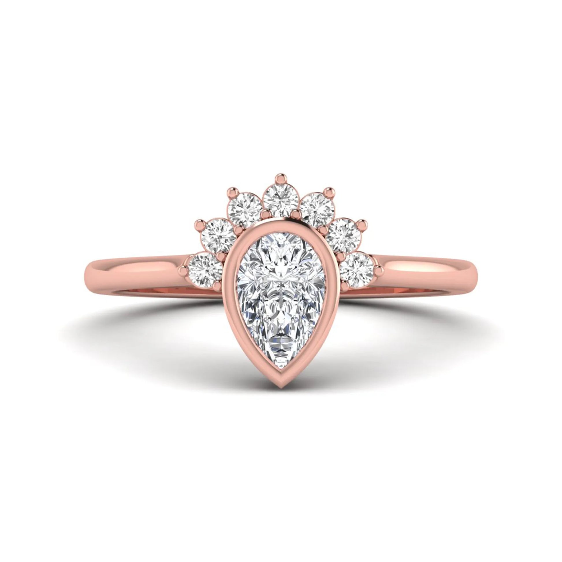 Princess Cluster Prong Set Lab Grown Diamond Engagement Ring