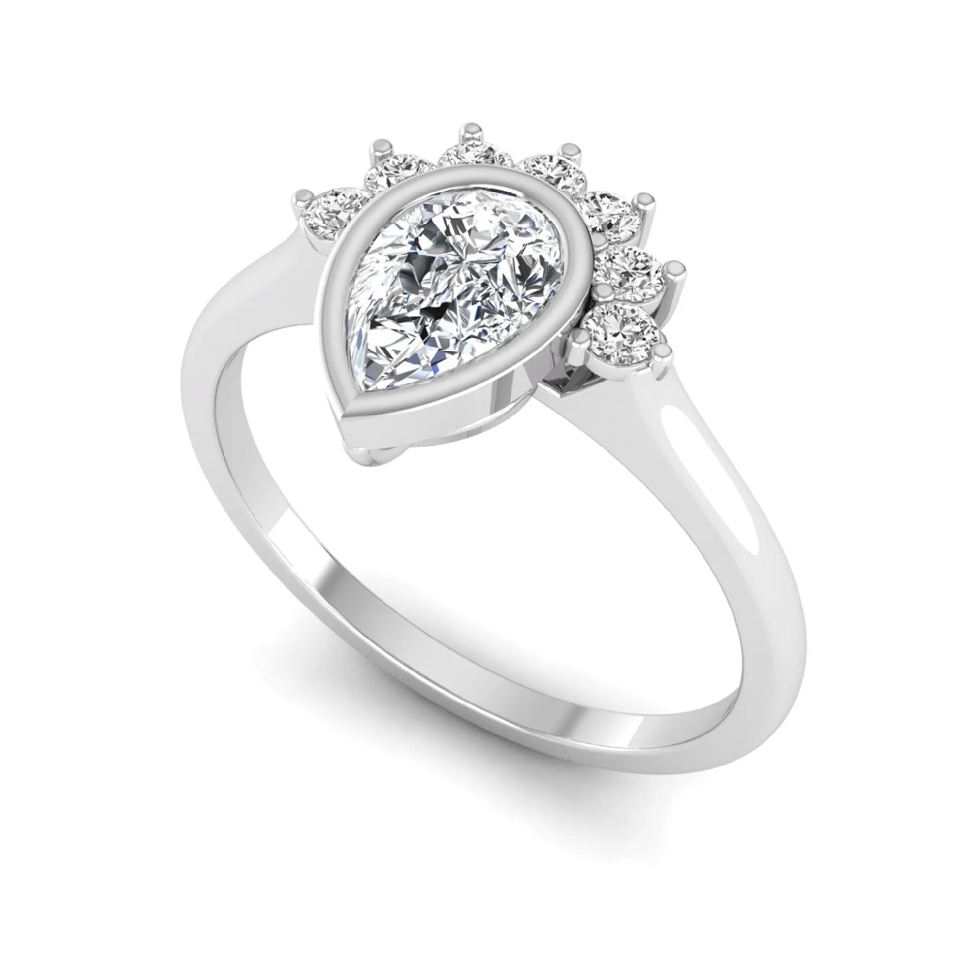 Princess Cluster Prong Set Lab Grown Diamond Engagement Ring