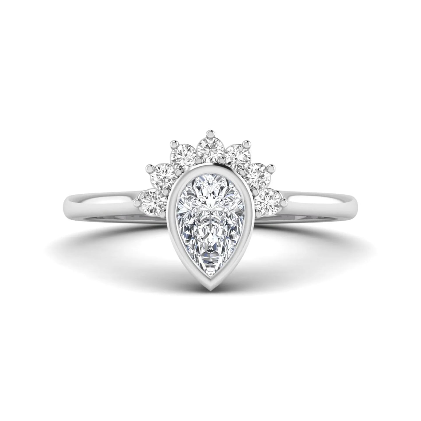 Princess Cluster Prong Set Lab Grown Diamond Engagement Ring