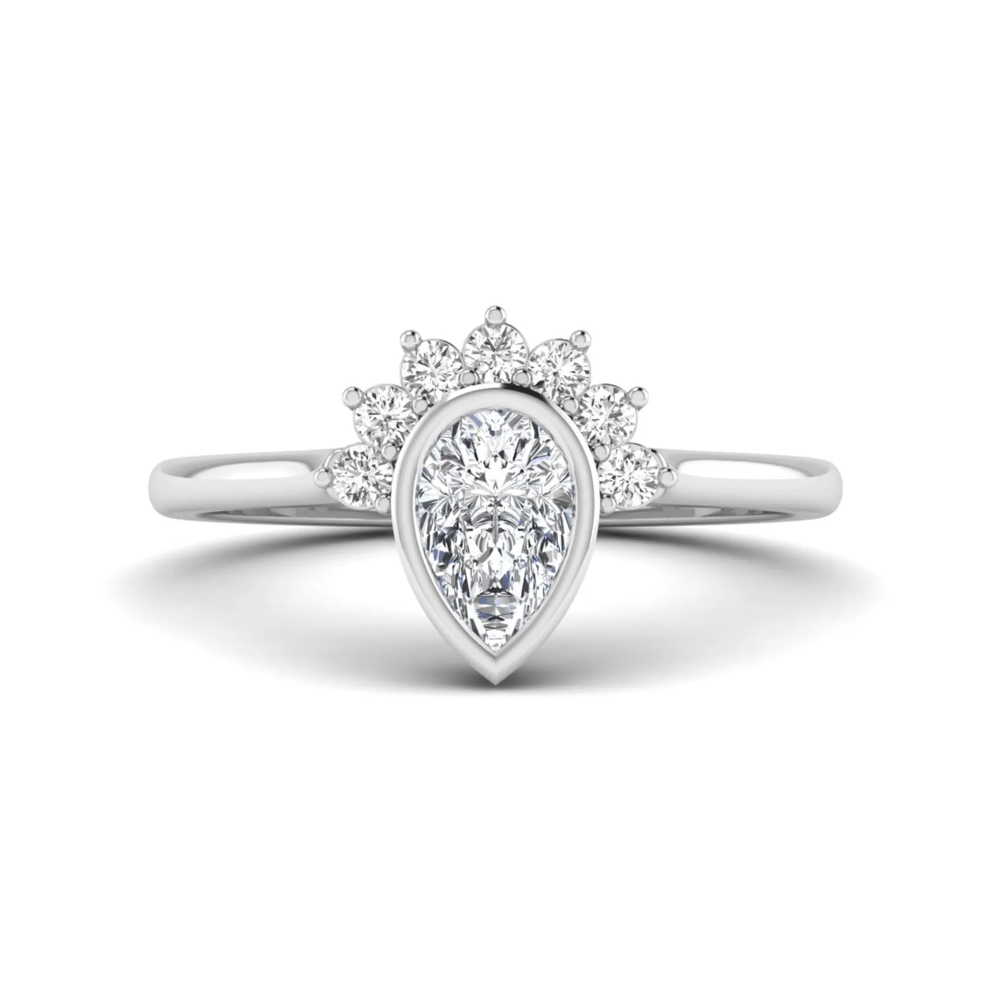 Princess Cluster Prong Set Lab Grown Diamond Engagement Ring