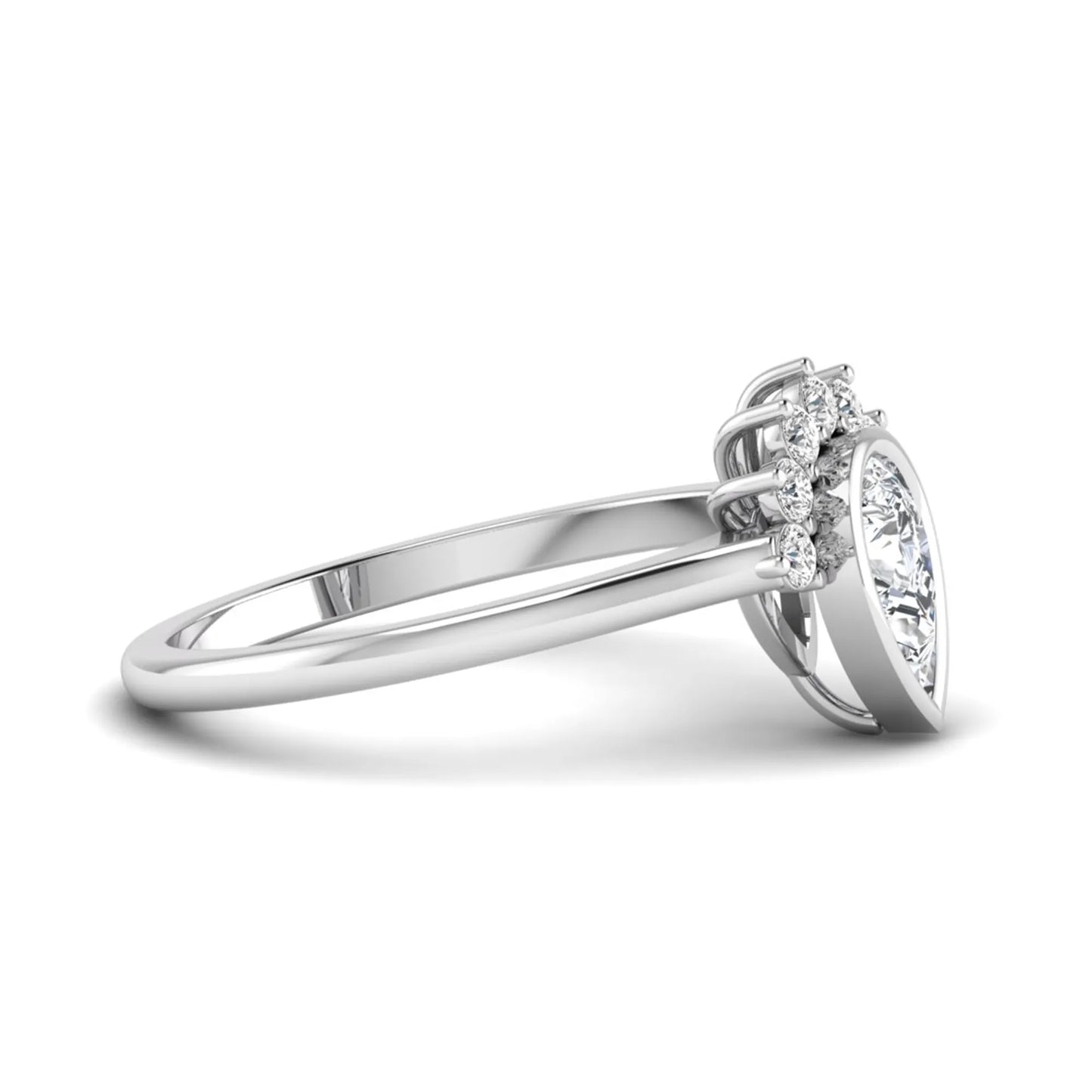 Princess Cluster Prong Set Lab Grown Diamond Engagement Ring