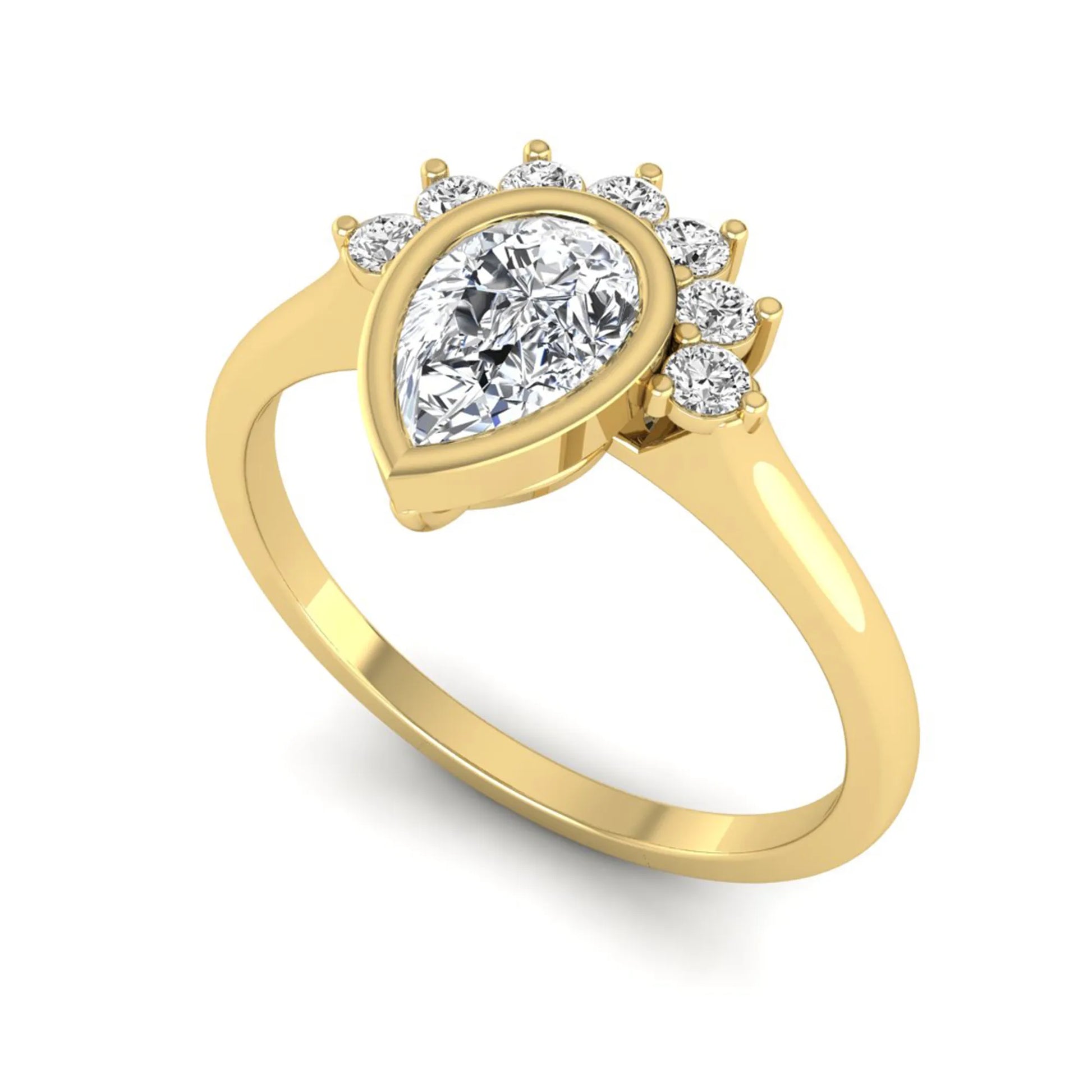 Princess Cluster Prong Set Lab Grown Diamond Engagement Ring