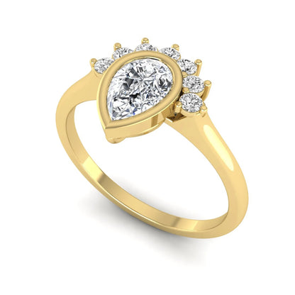 Princess Cluster Prong Set Lab Grown Diamond Engagement Ring