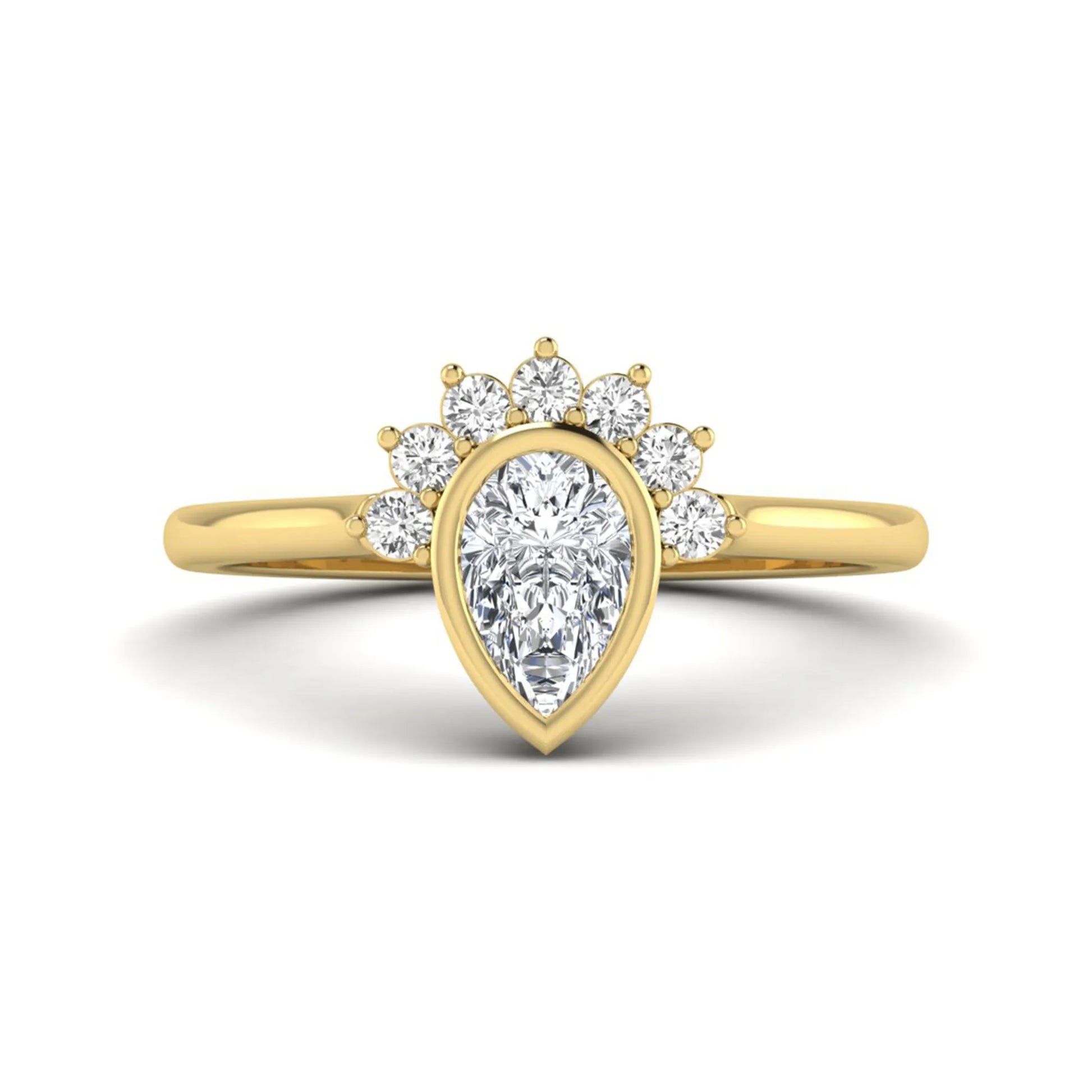 Princess Cluster Prong Set Lab Grown Diamond Engagement Ring
