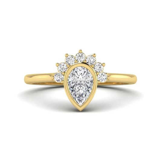Princess Cluster Prong Set Lab Grown Diamond Engagement Ring