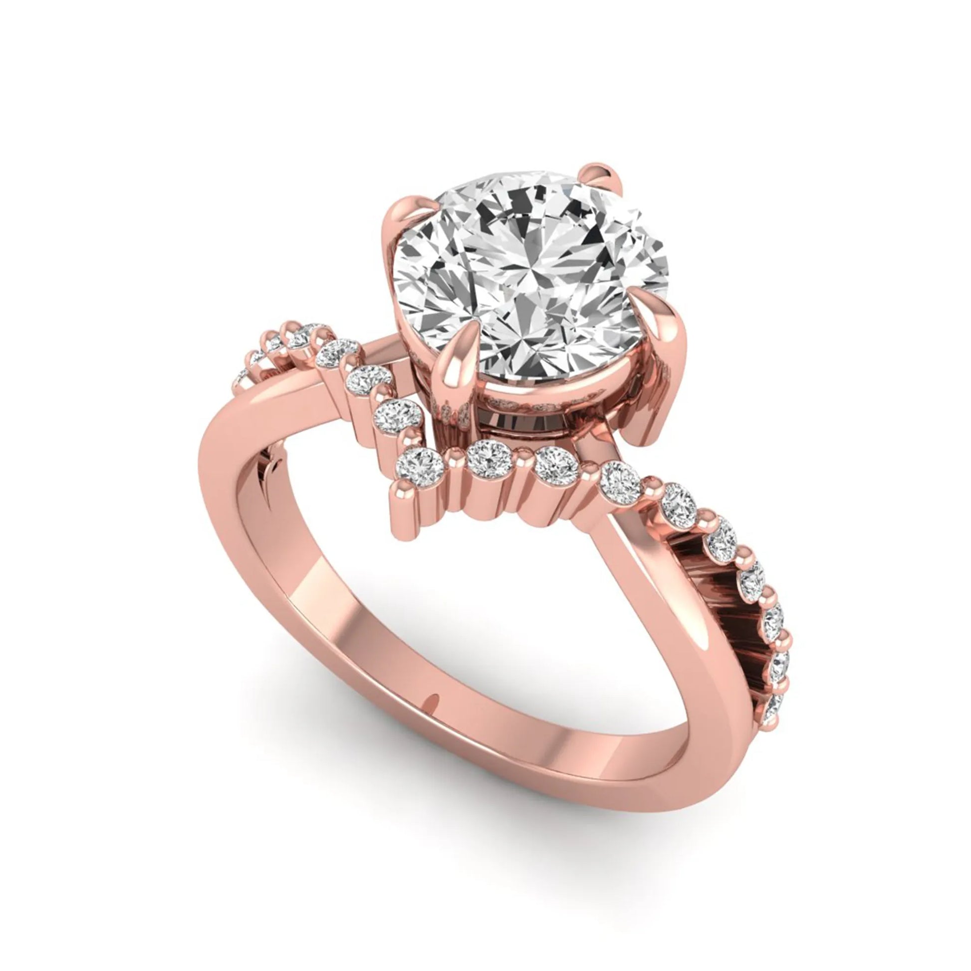 Princess Cluster Prong Set Lab Grown Diamond Engagement Ring
