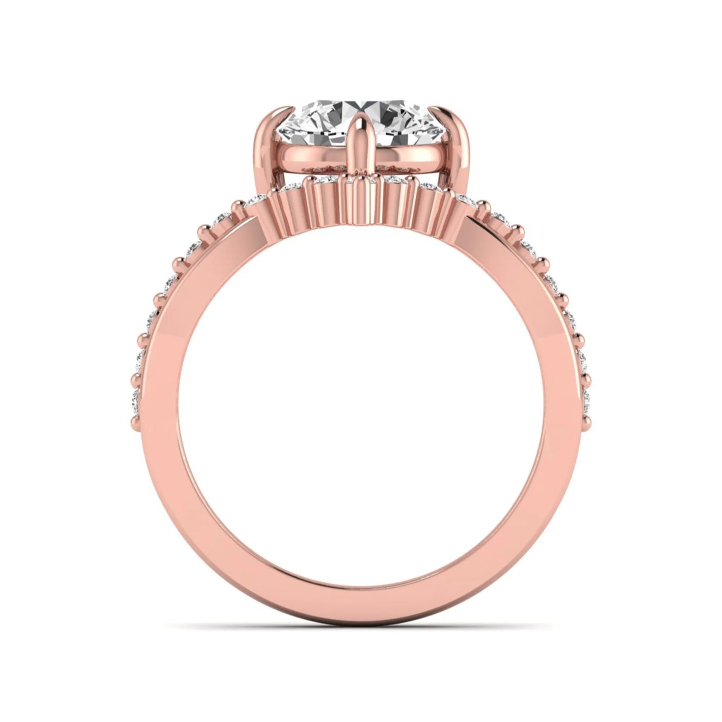 Princess Cluster Prong Set Lab Grown Diamond Engagement Ring
