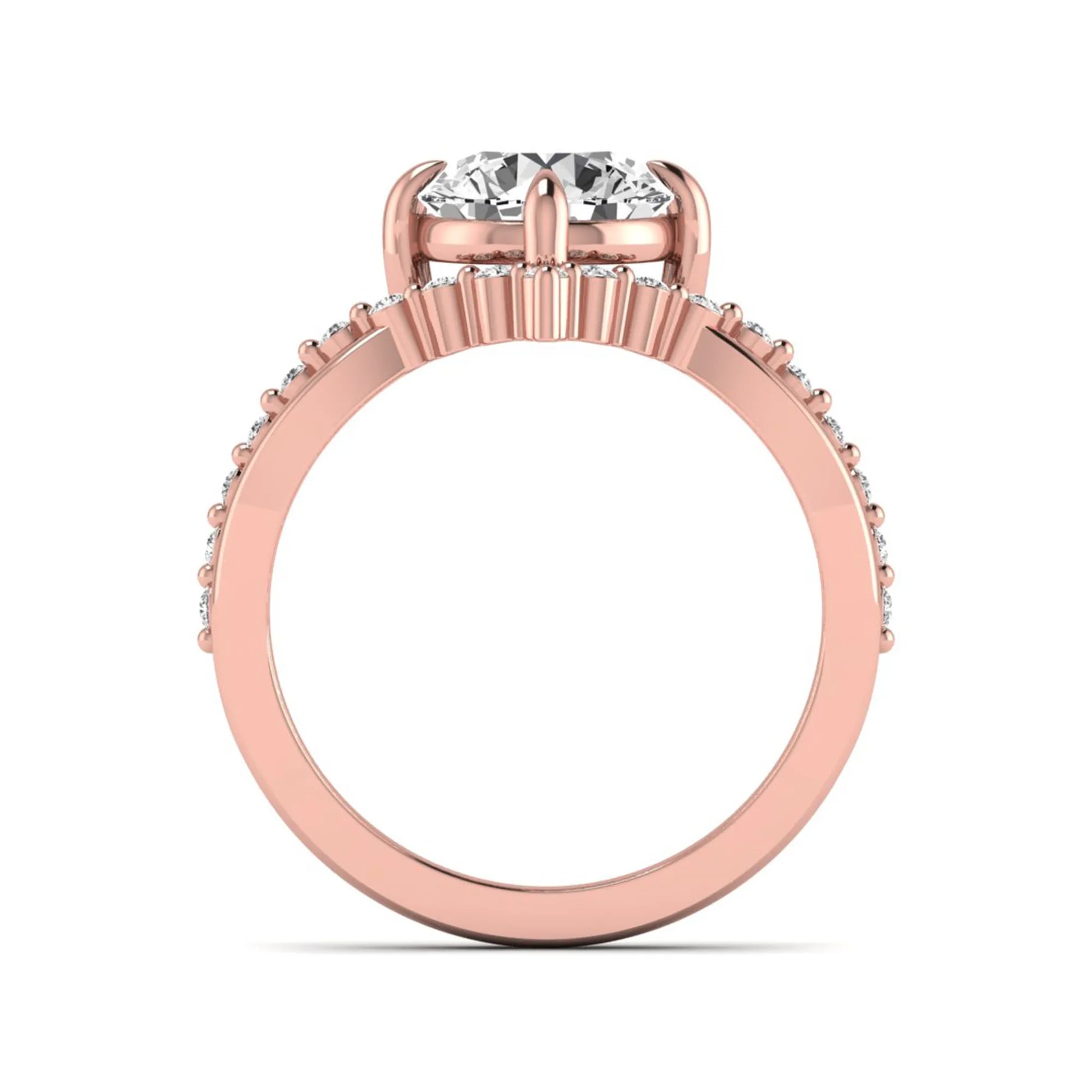 Princess Cluster Prong Set Lab Grown Diamond Engagement Ring