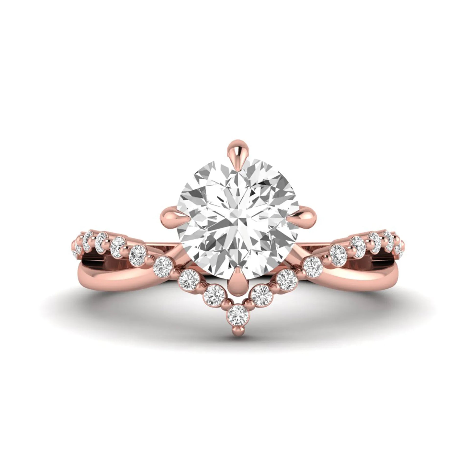 Princess Cluster Prong Set Lab Grown Diamond Engagement Ring