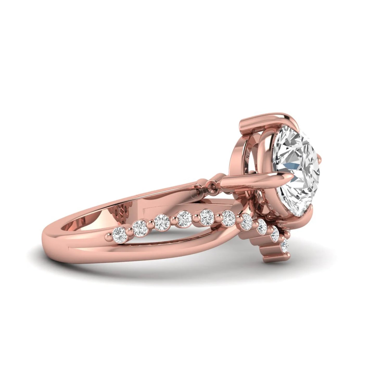 Princess Cluster Prong Set Lab Grown Diamond Engagement Ring