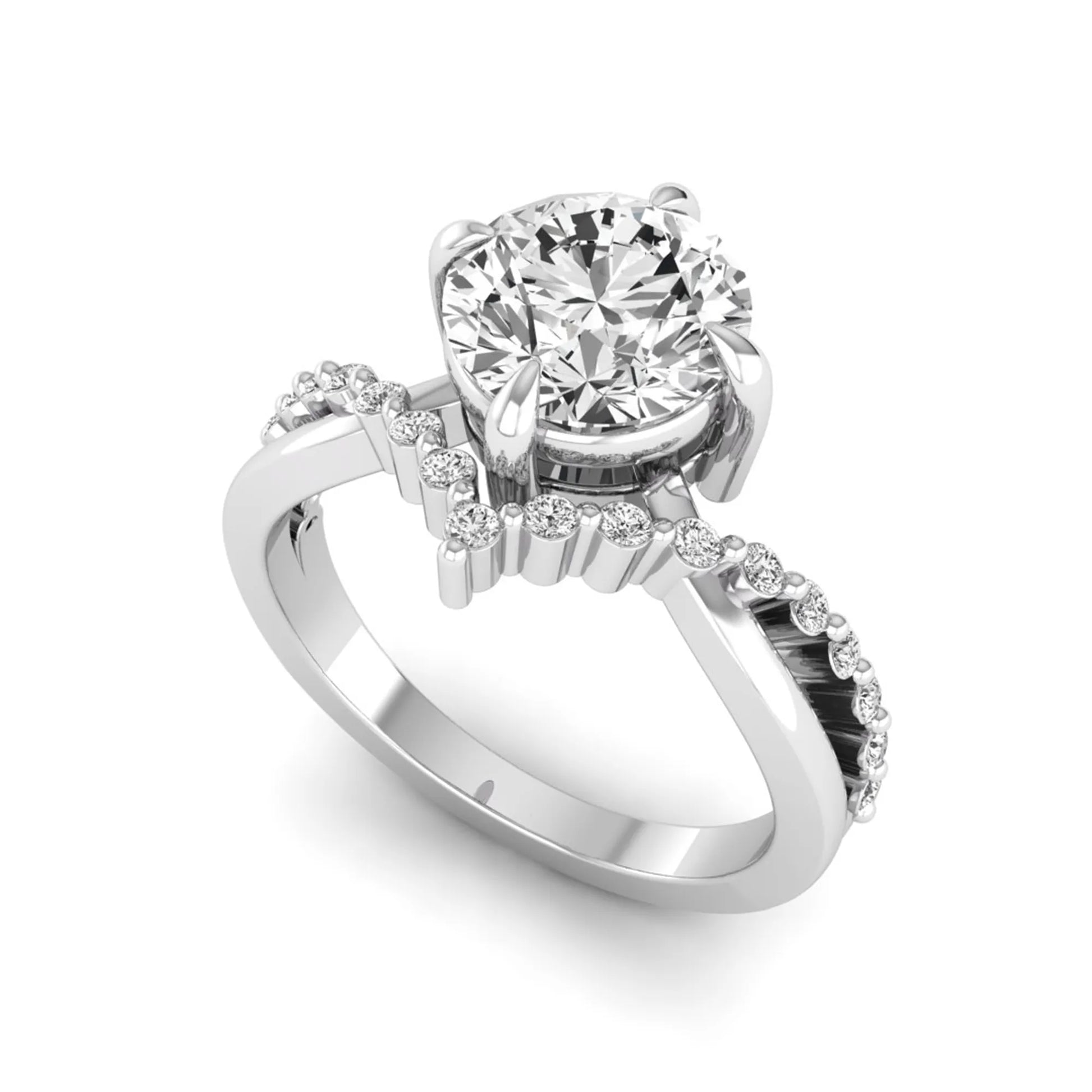 Princess Cluster Prong Set Lab Grown Diamond Engagement Ring