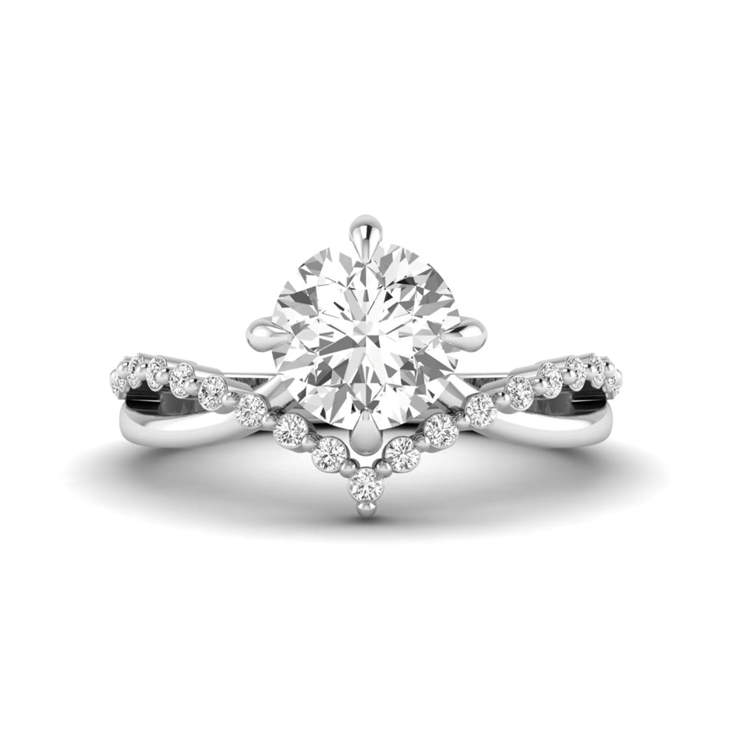 Princess Cluster Prong Set Lab Grown Diamond Engagement Ring