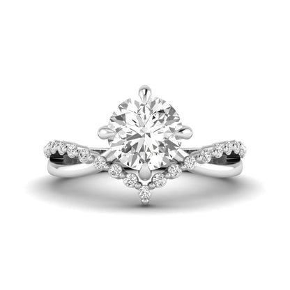 Princess Cluster Prong Set Lab Grown Diamond Engagement Ring