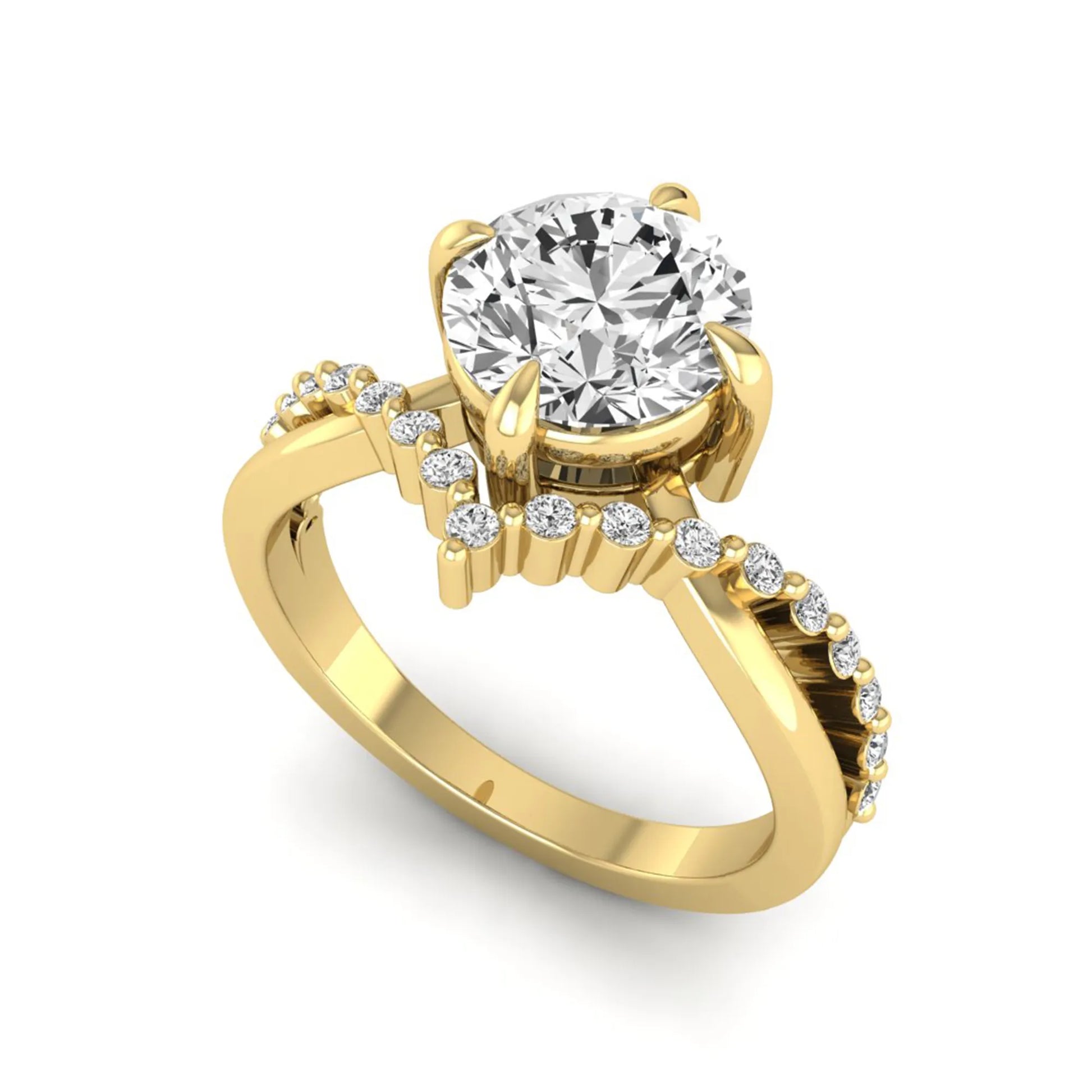 Princess Cluster Prong Set Lab Grown Diamond Engagement Ring