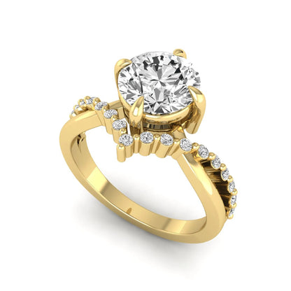 Princess Cluster Prong Set Lab Grown Diamond Engagement Ring