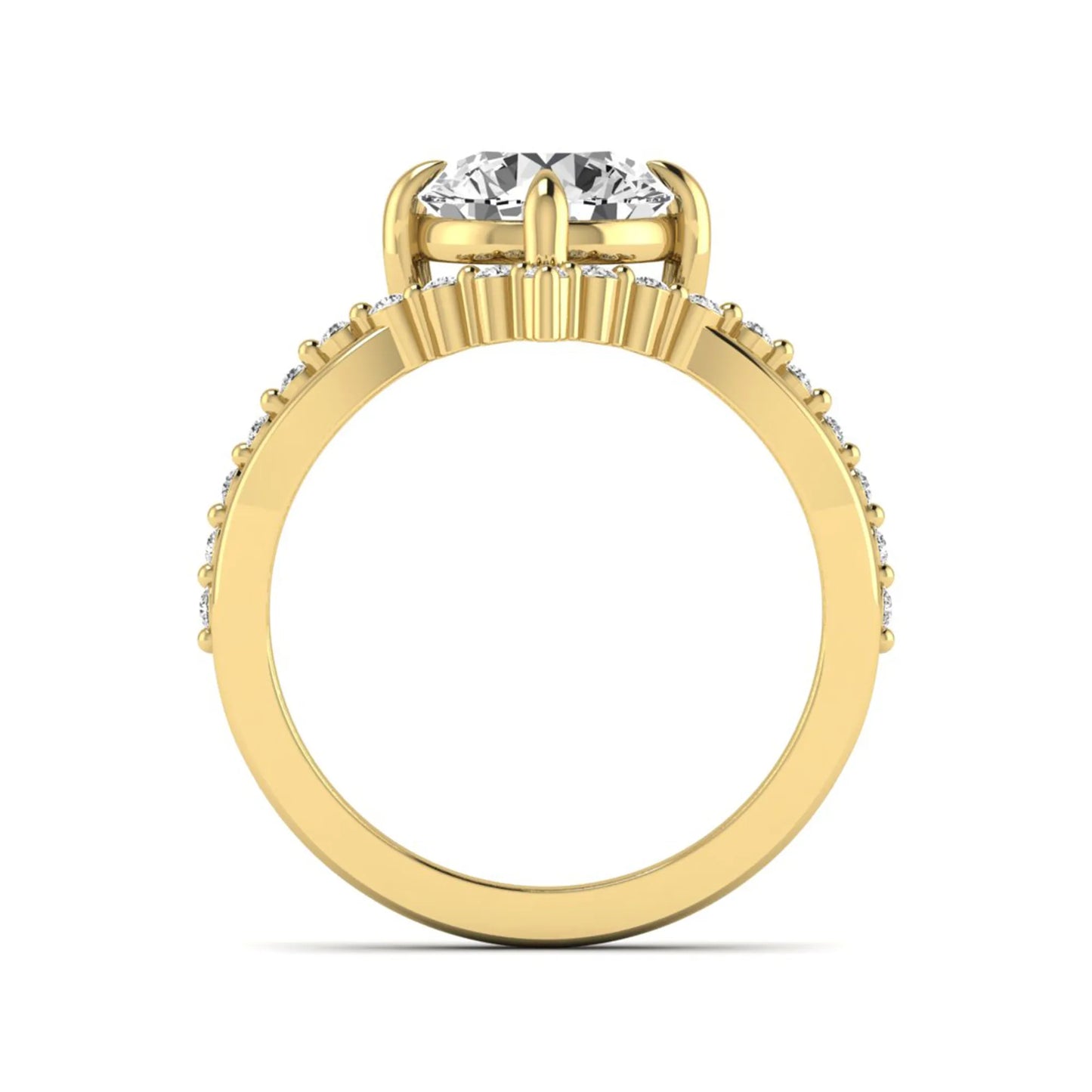 Princess Cluster Prong Set Lab Grown Diamond Engagement Ring
