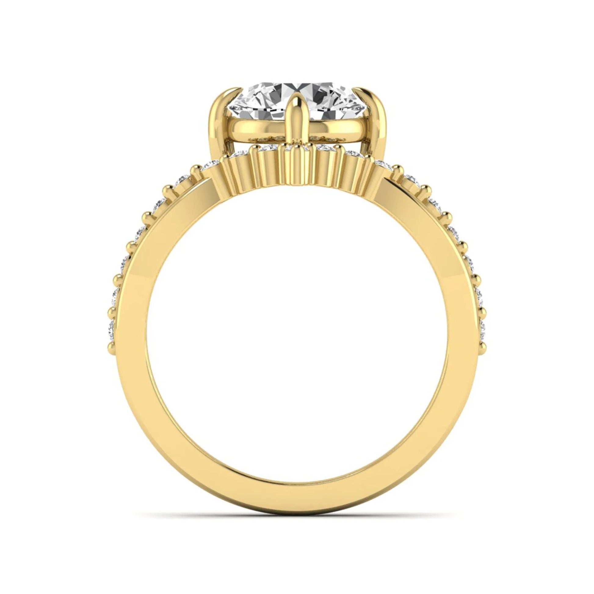 Princess Cluster Prong Set Lab Grown Diamond Engagement Ring