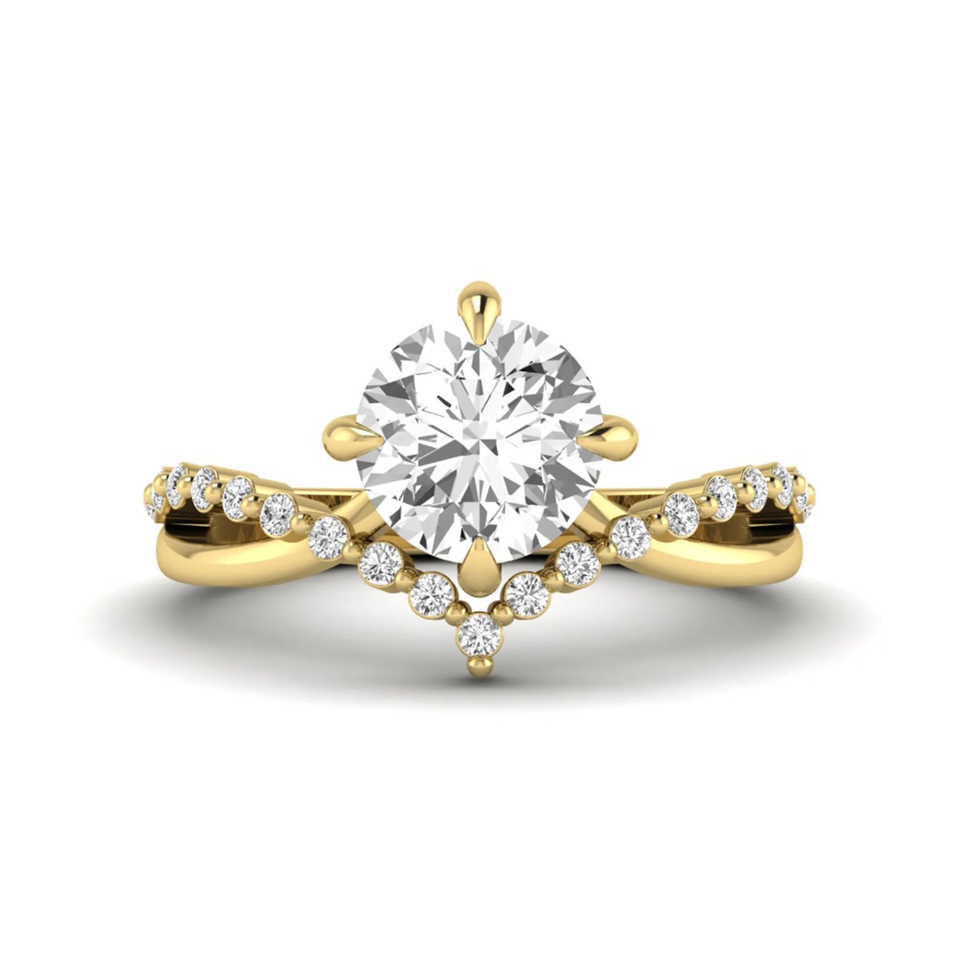 Princess Cluster Prong Set Lab Grown Diamond Engagement Ring