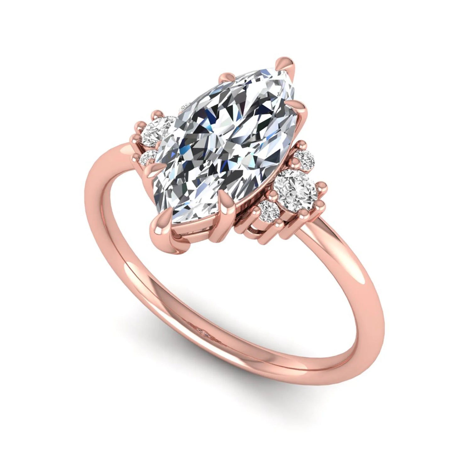Princess Cluster Prong Set Lab Grown Diamond Engagement Ring