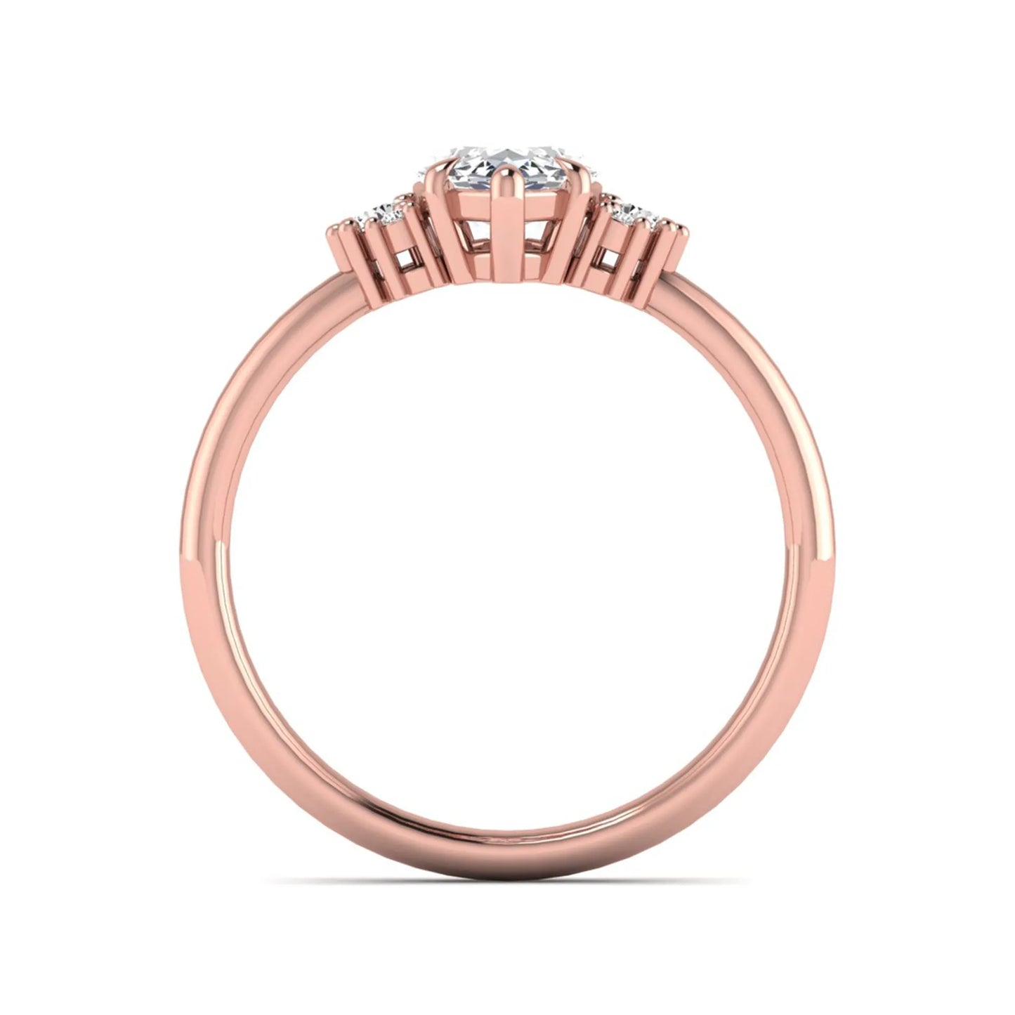 Princess Cluster Prong Set Lab Grown Diamond Engagement Ring