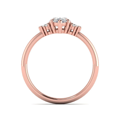 Princess Cluster Prong Set Lab Grown Diamond Engagement Ring