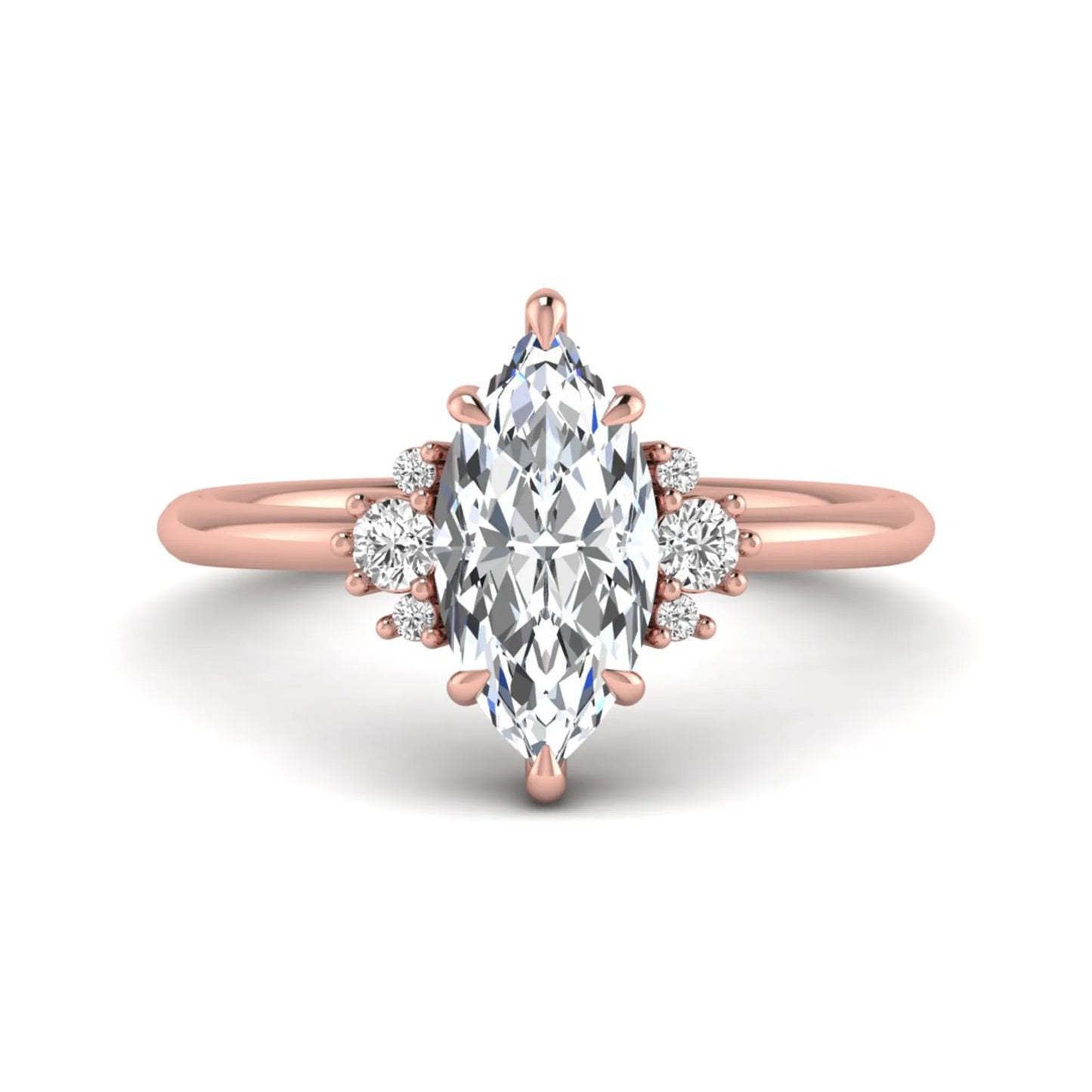Princess Cluster Prong Set Lab Grown Diamond Engagement Ring