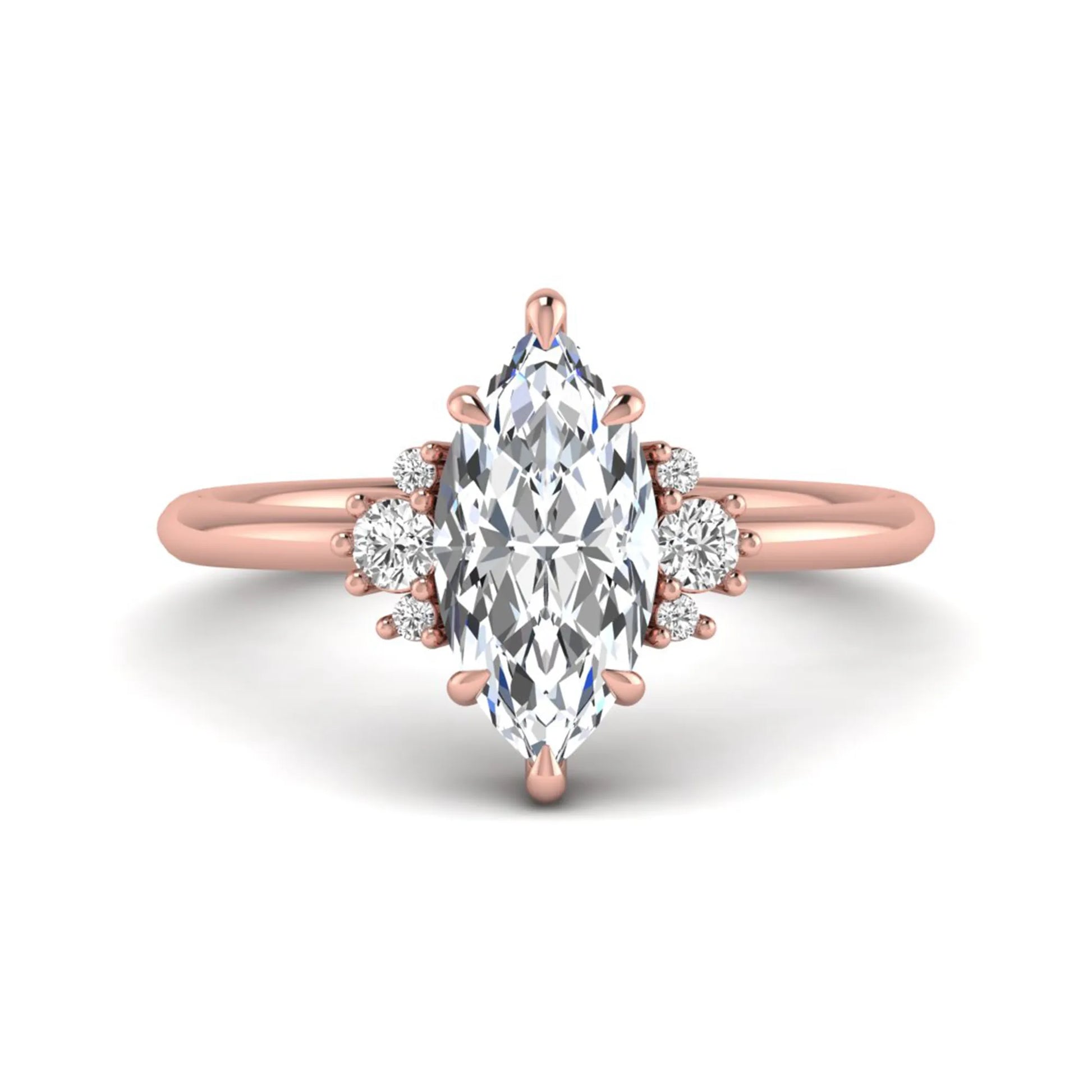 Princess Cluster Prong Set Lab Grown Diamond Engagement Ring