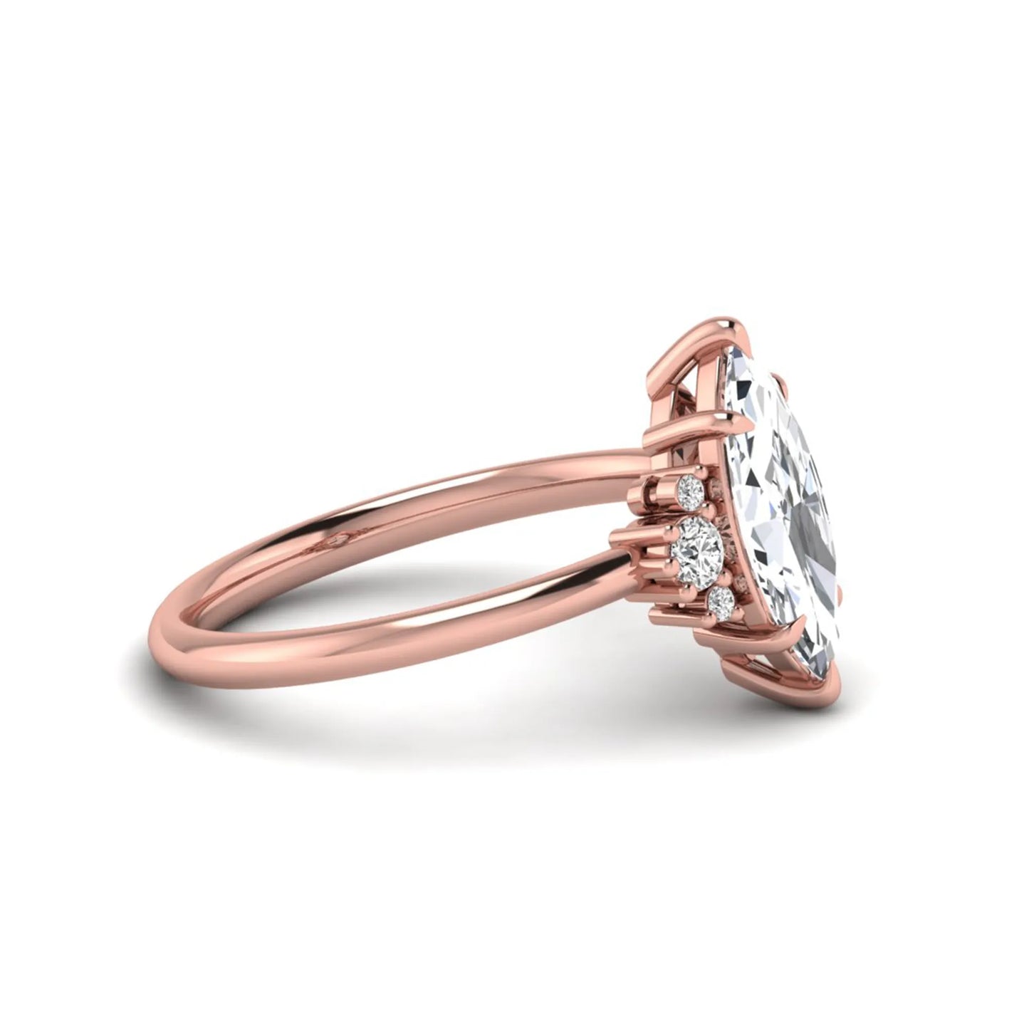 Princess Cluster Prong Set Lab Grown Diamond Engagement Ring
