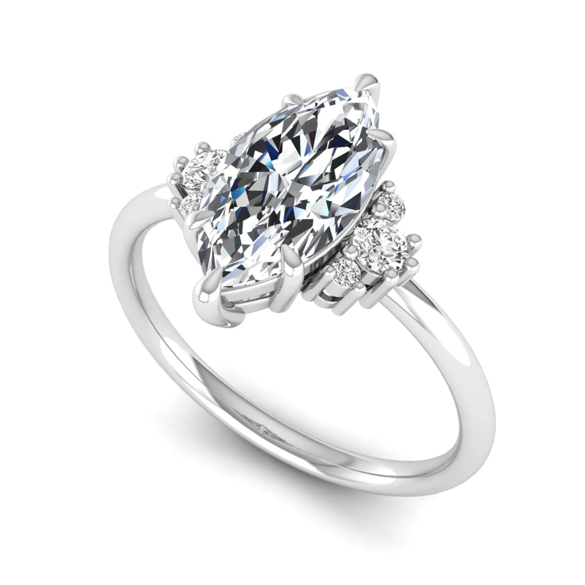 Princess Cluster Prong Set Lab Grown Diamond Engagement Ring