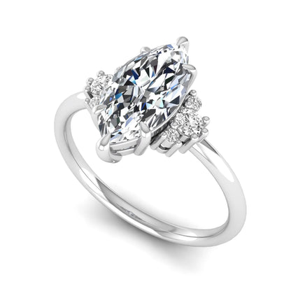 Princess Cluster Prong Set Lab Grown Diamond Engagement Ring