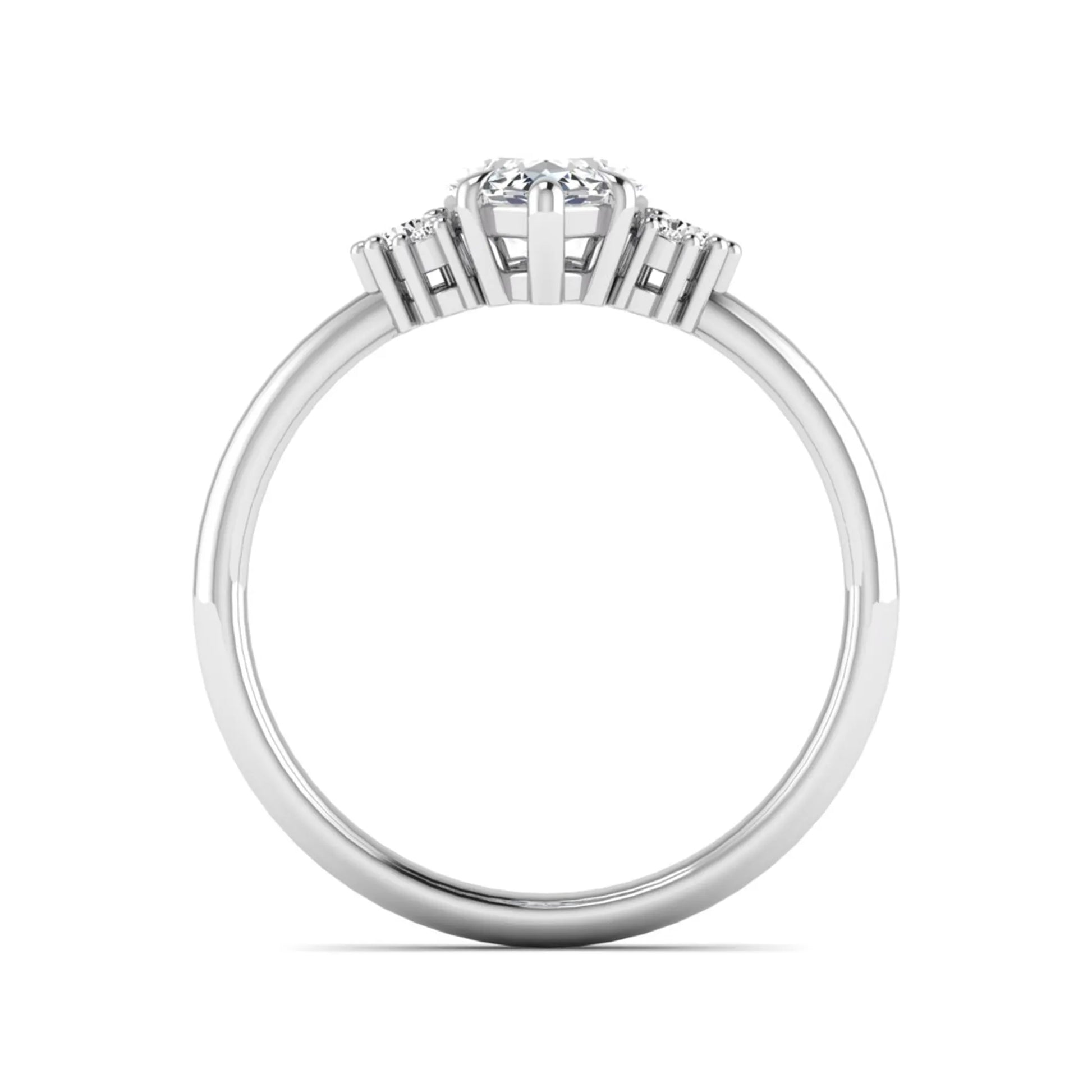 Princess Cluster Prong Set Lab Grown Diamond Engagement Ring