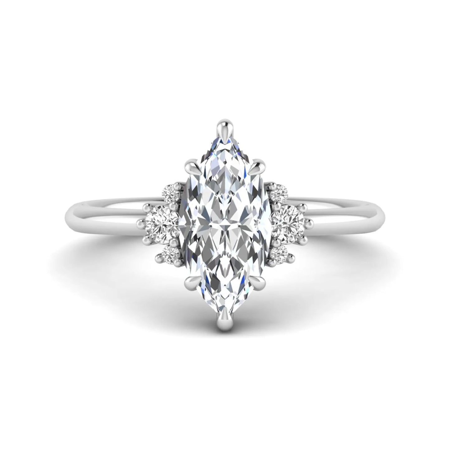 Princess Cluster Prong Set Lab Grown Diamond Engagement Ring