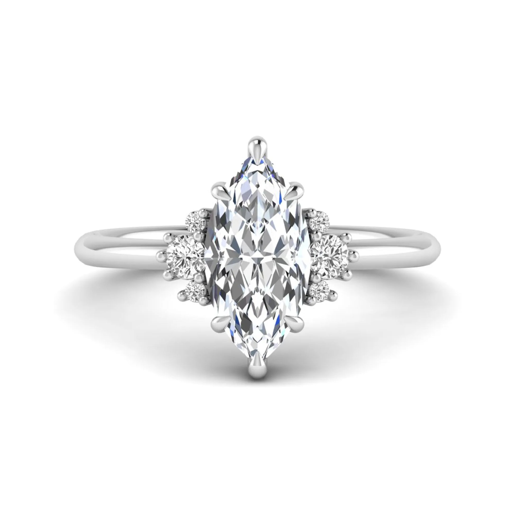 Princess Cluster Prong Set Lab Grown Diamond Engagement Ring