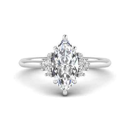 Princess Cluster Prong Set Lab Grown Diamond Engagement Ring