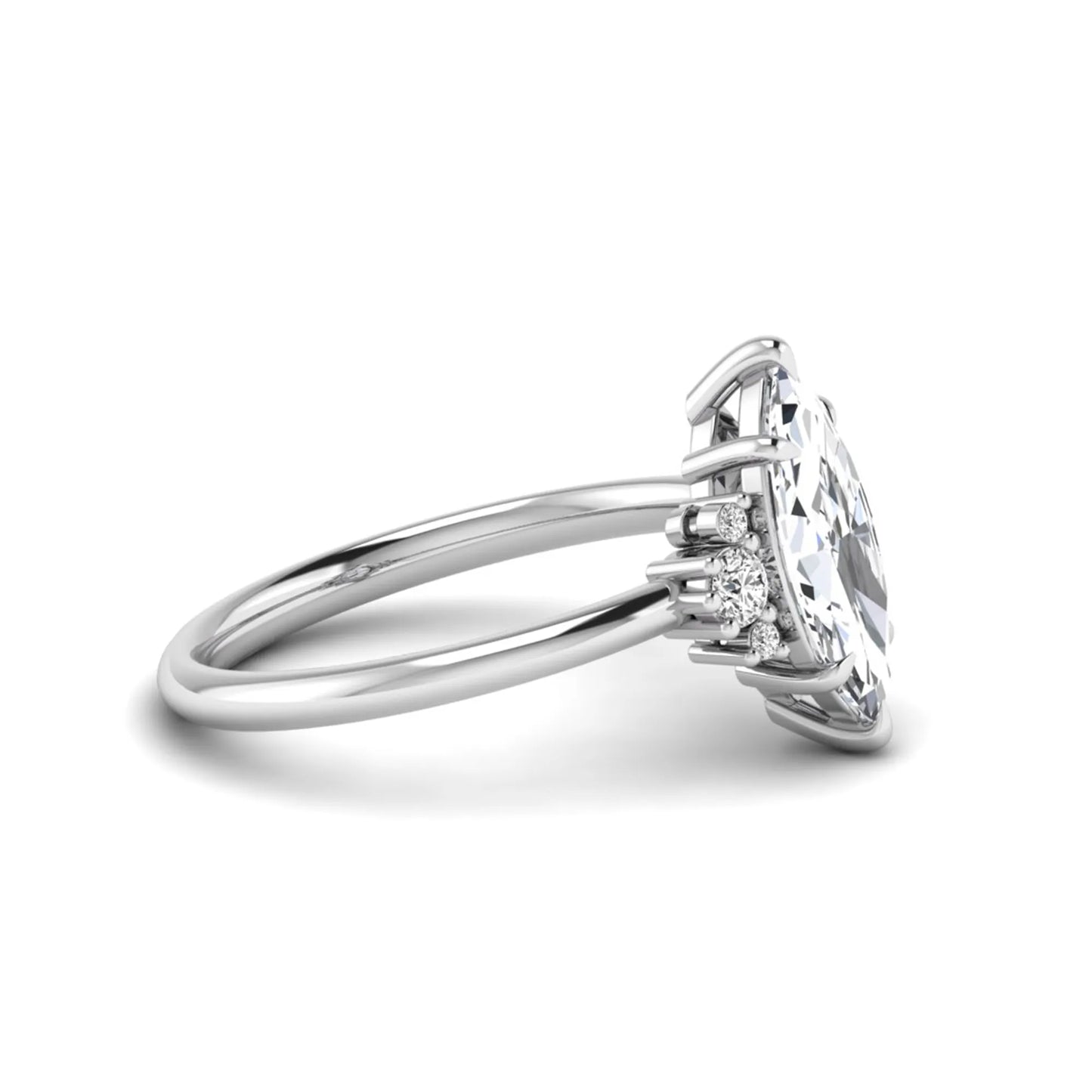 Princess Cluster Prong Set Lab Grown Diamond Engagement Ring