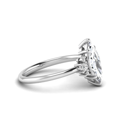 Princess Cluster Prong Set Lab Grown Diamond Engagement Ring