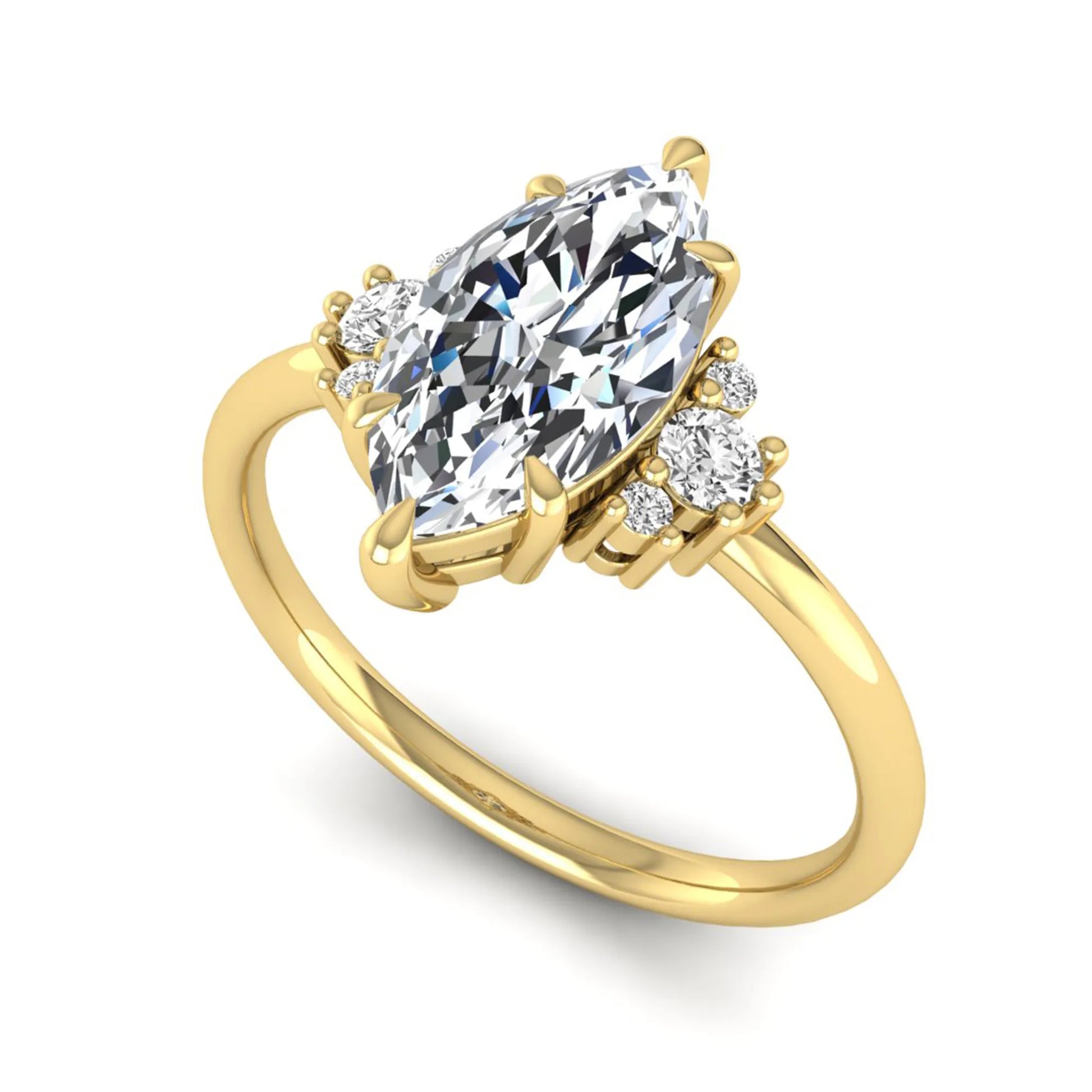 Princess Cluster Prong Set Lab Grown Diamond Engagement Ring