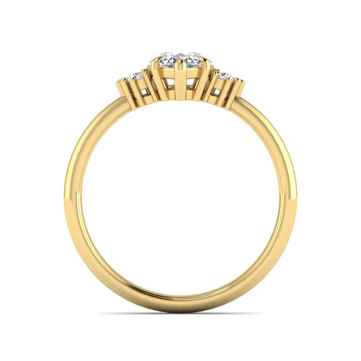 Princess Cluster Prong Set Lab Grown Diamond Engagement Ring