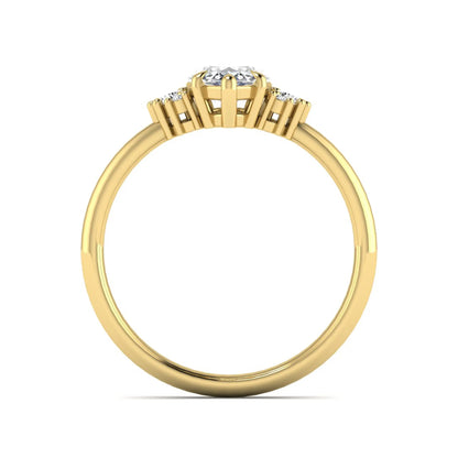 Princess Cluster Prong Set Lab Grown Diamond Engagement Ring