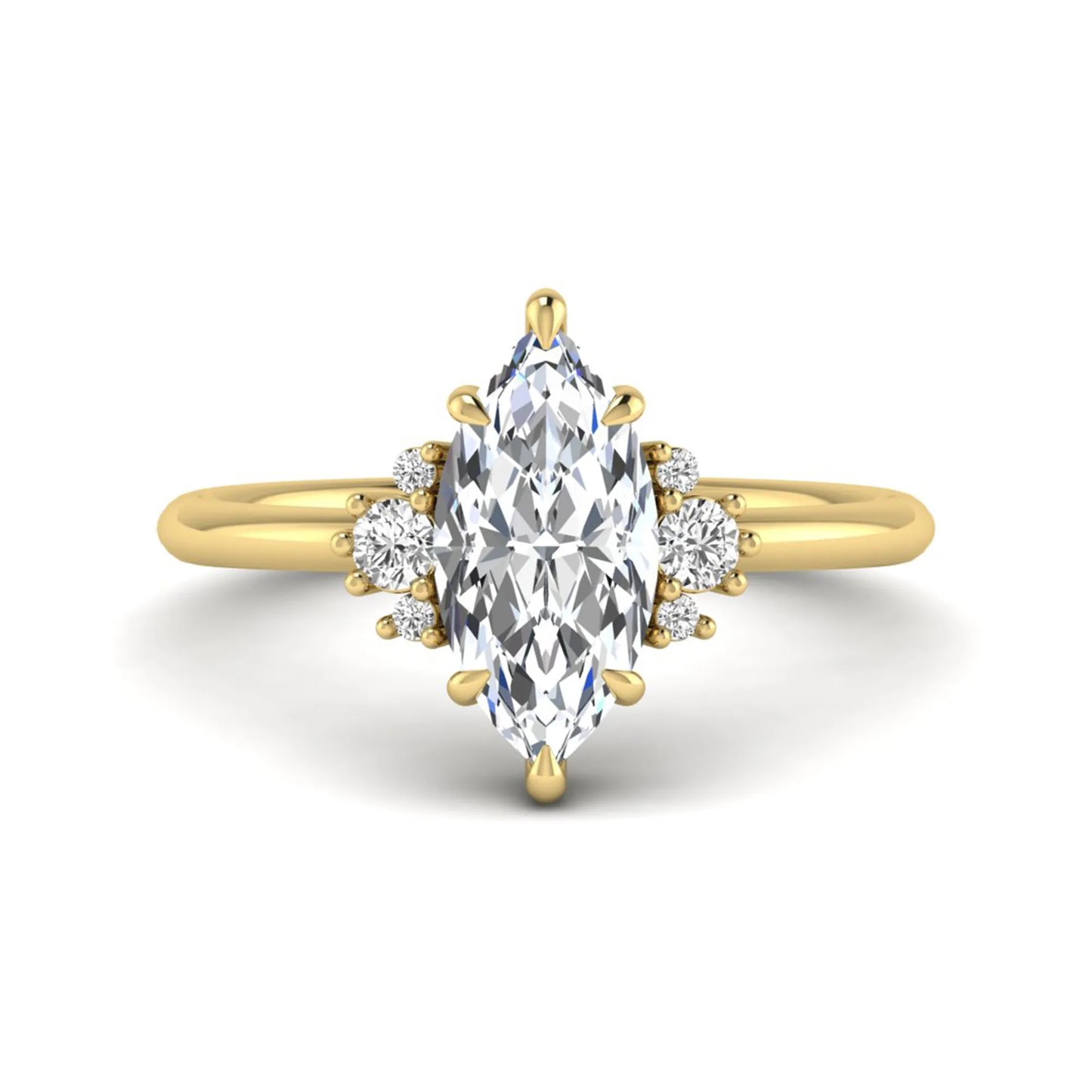 Princess Cluster Prong Set Lab Grown Diamond Engagement Ring
