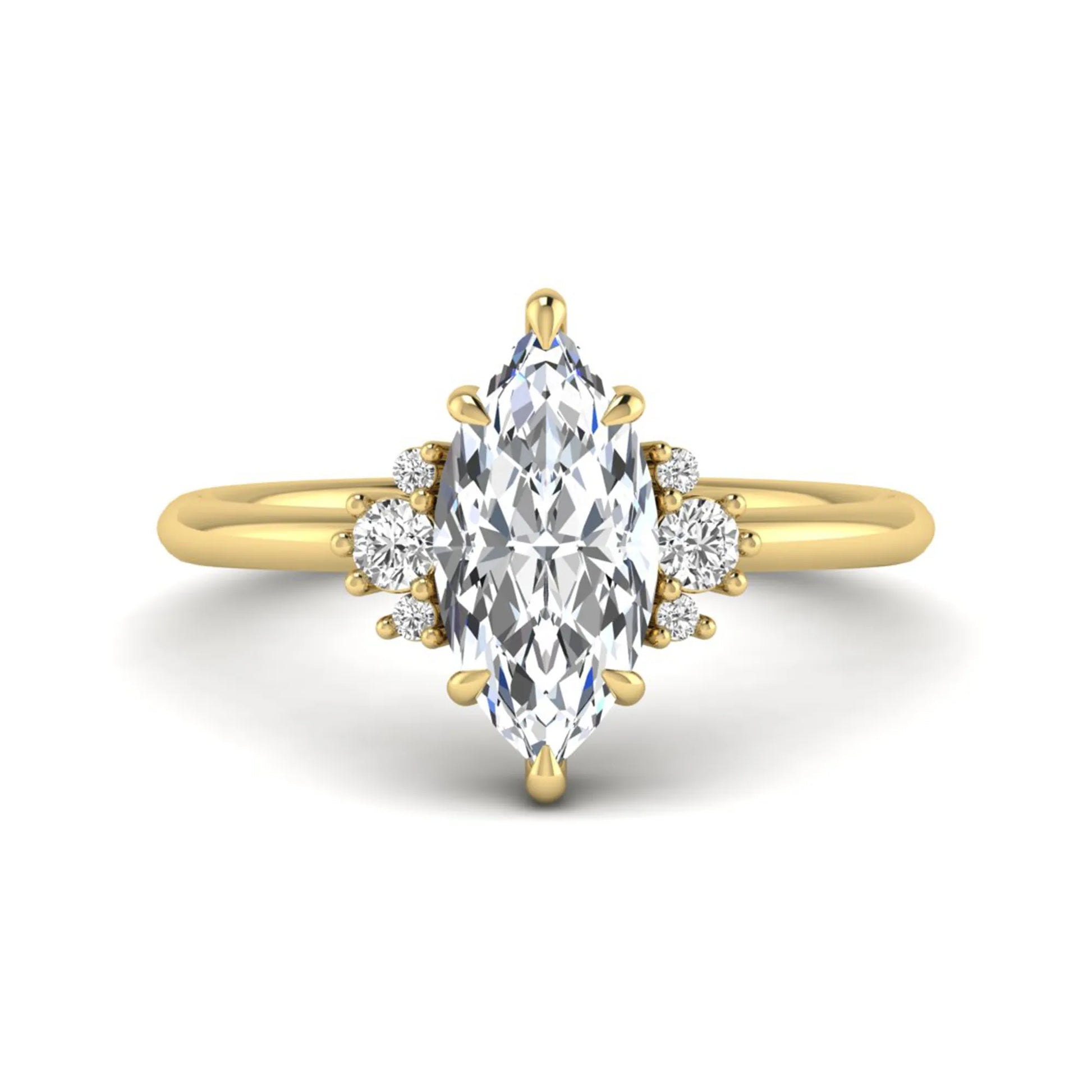 Princess Cluster Prong Set Lab Grown Diamond Engagement Ring