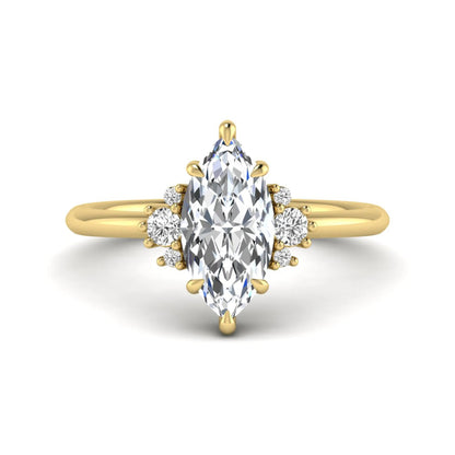 Princess Cluster Prong Set Lab Grown Diamond Engagement Ring