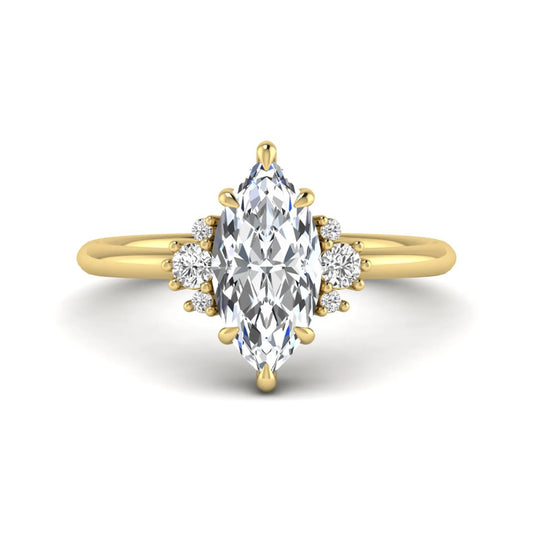 Princess Cluster Prong Set Lab Grown Diamond Engagement Ring