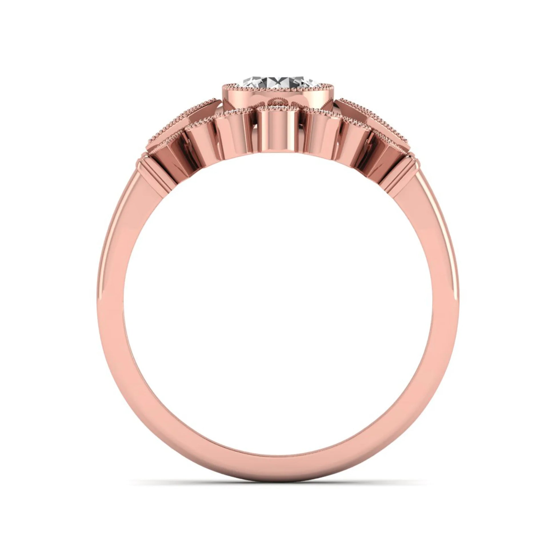 Princess Cluster Prong Set Lab Grown Diamond Engagement Ring