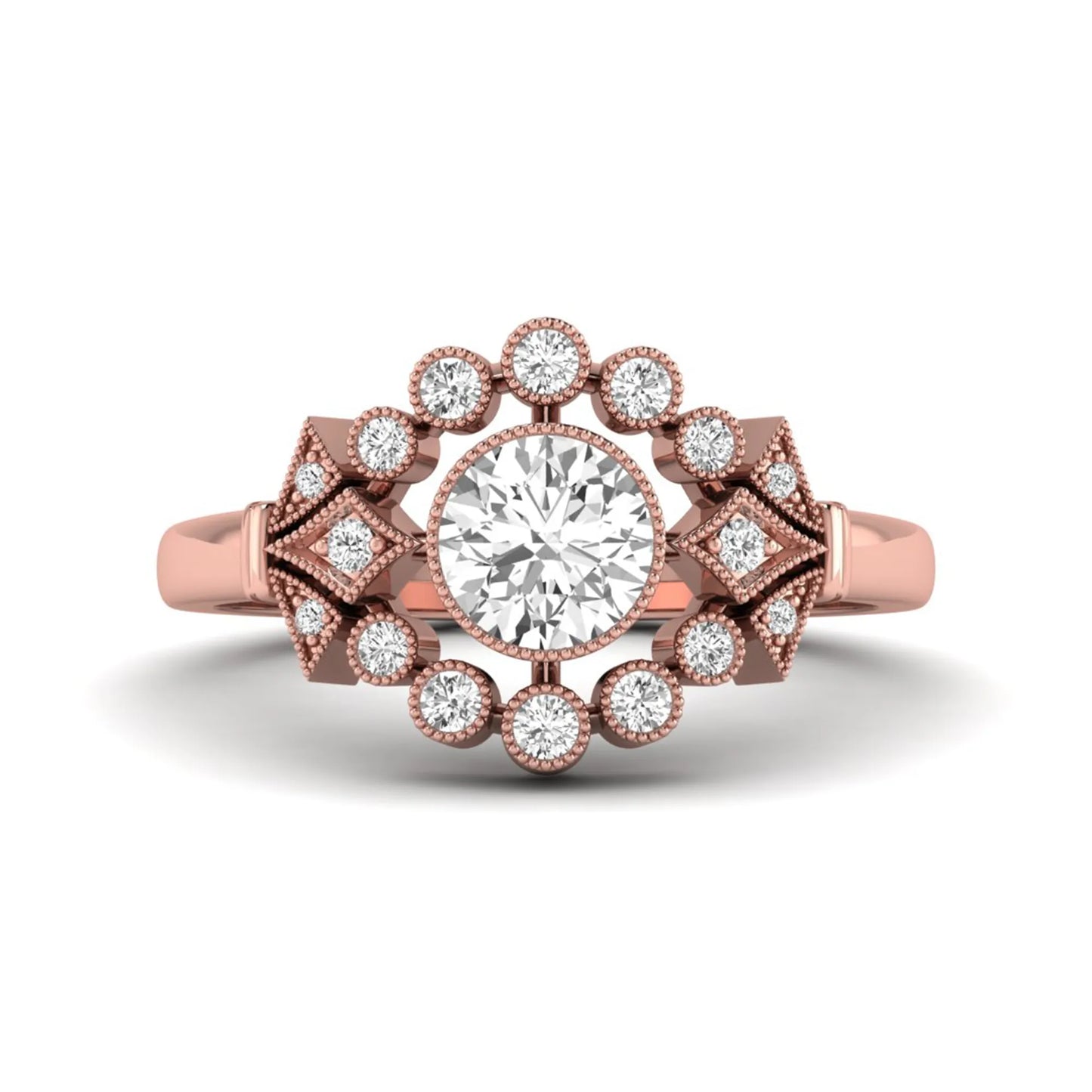 Princess Cluster Prong Set Lab Grown Diamond Engagement Ring