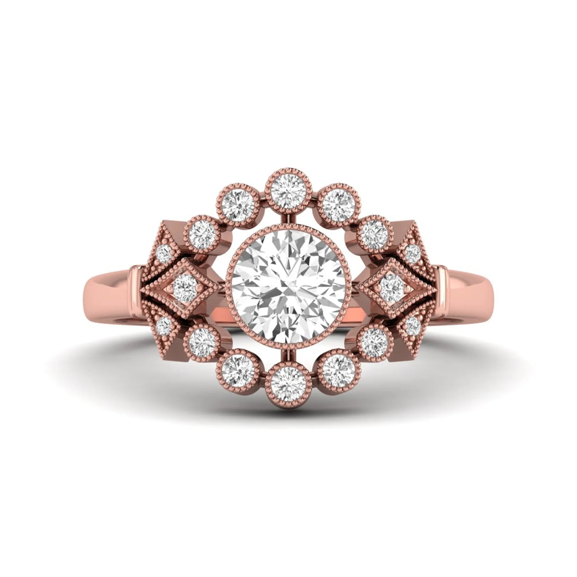 Princess Cluster Prong Set Lab Grown Diamond Engagement Ring